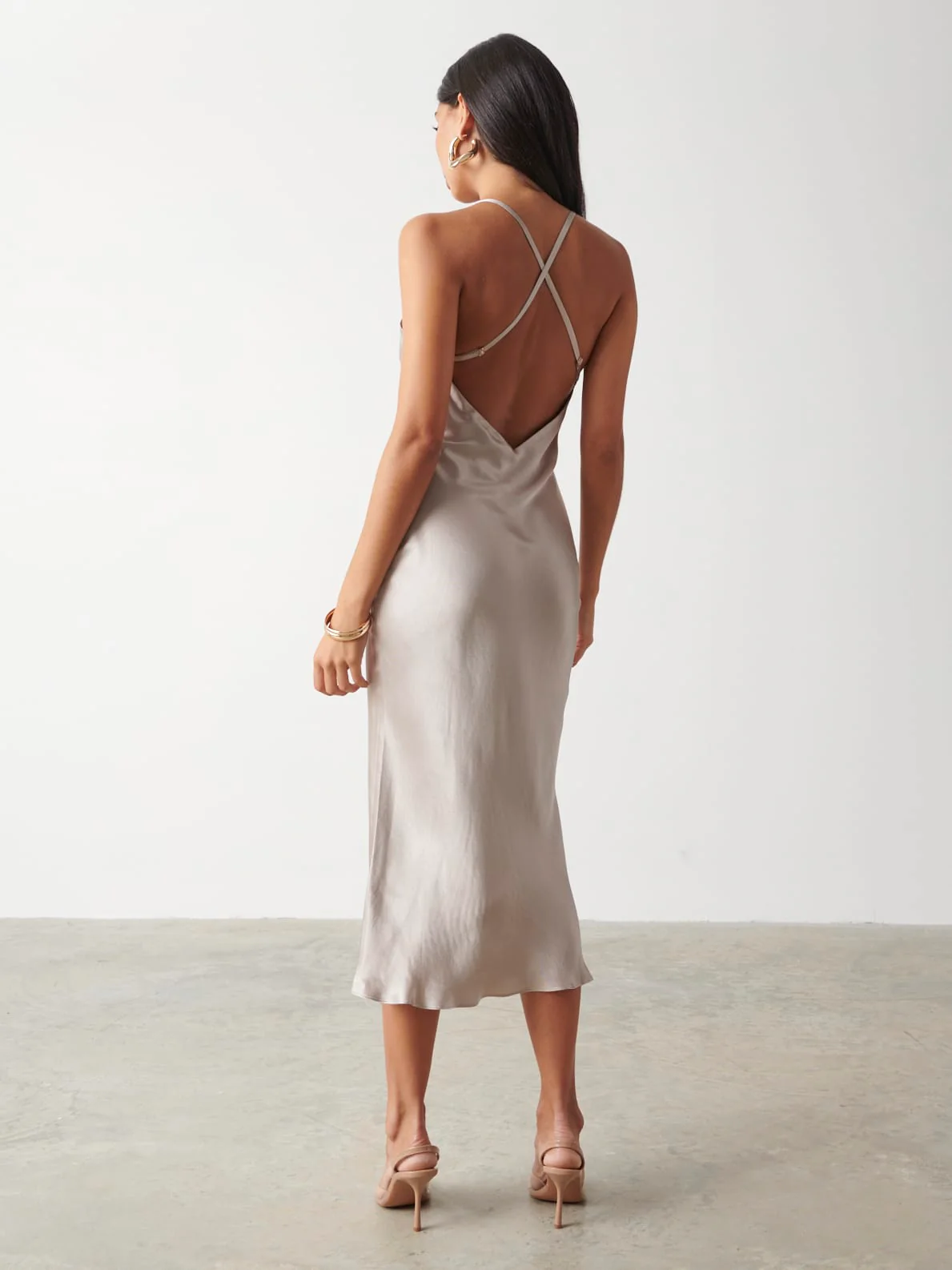 Ruby Strappy Midaxi Dress - Slate Grey Metallic - Image 3