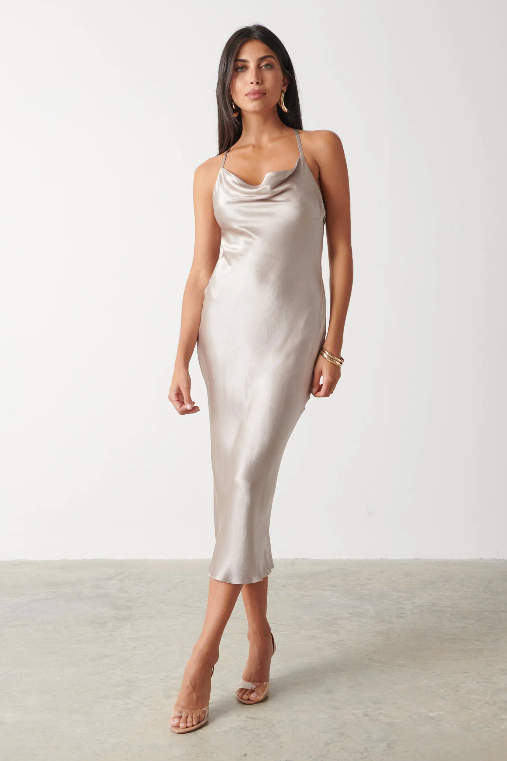 Ruby Strappy Midaxi Dress - Slate Grey Metallic - Image 6