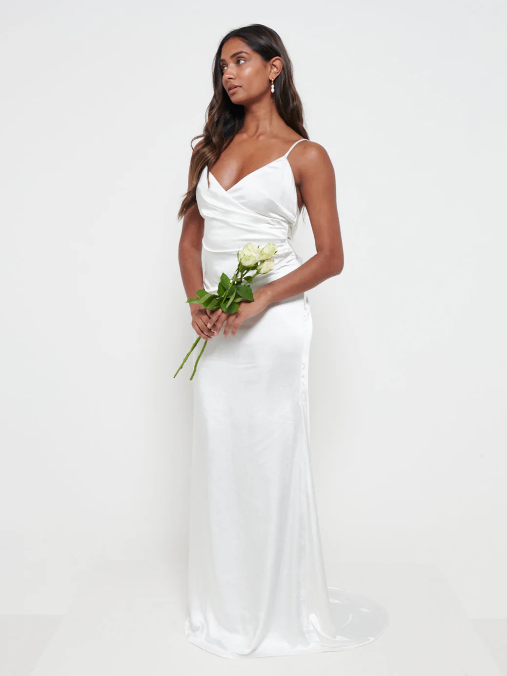 Sabine Drape Maxi Dress - Ivory