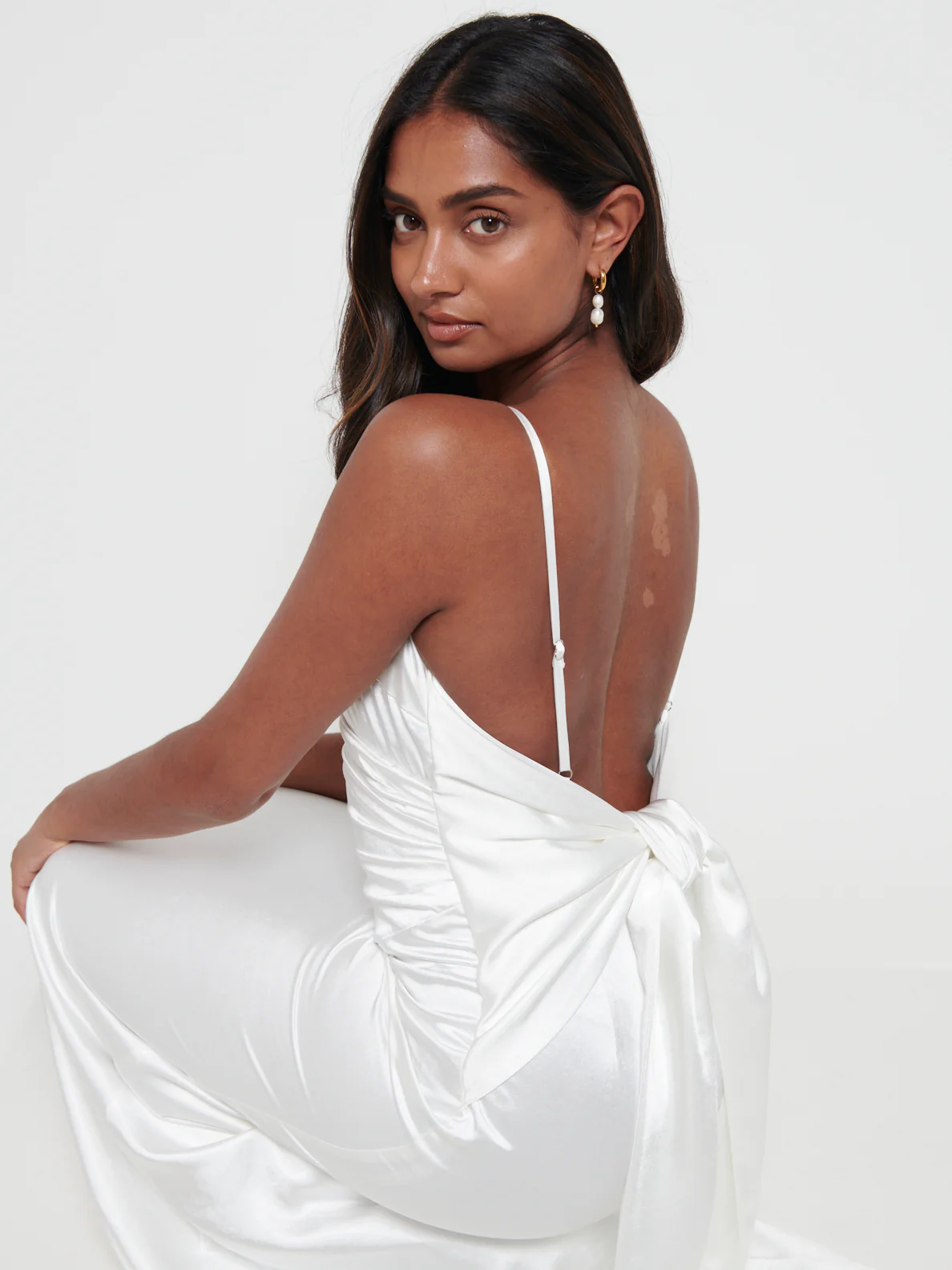 Sabine Drape Maxi Dress - Ivory - Image 2