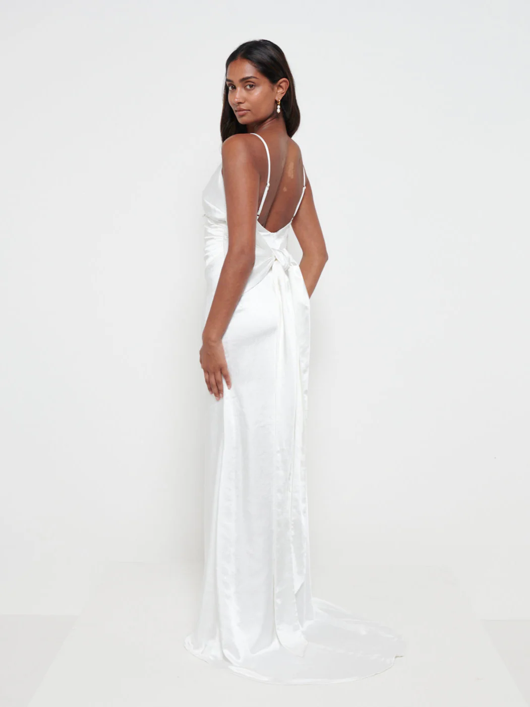 Sabine Drape Maxi Dress - Ivory - Image 4