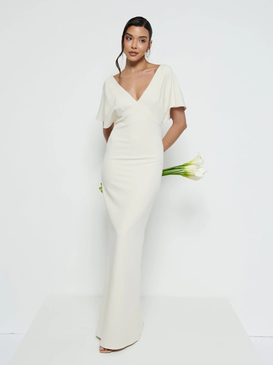 Sadie Crepe Maxi Bridesmaid Dress - Champagne