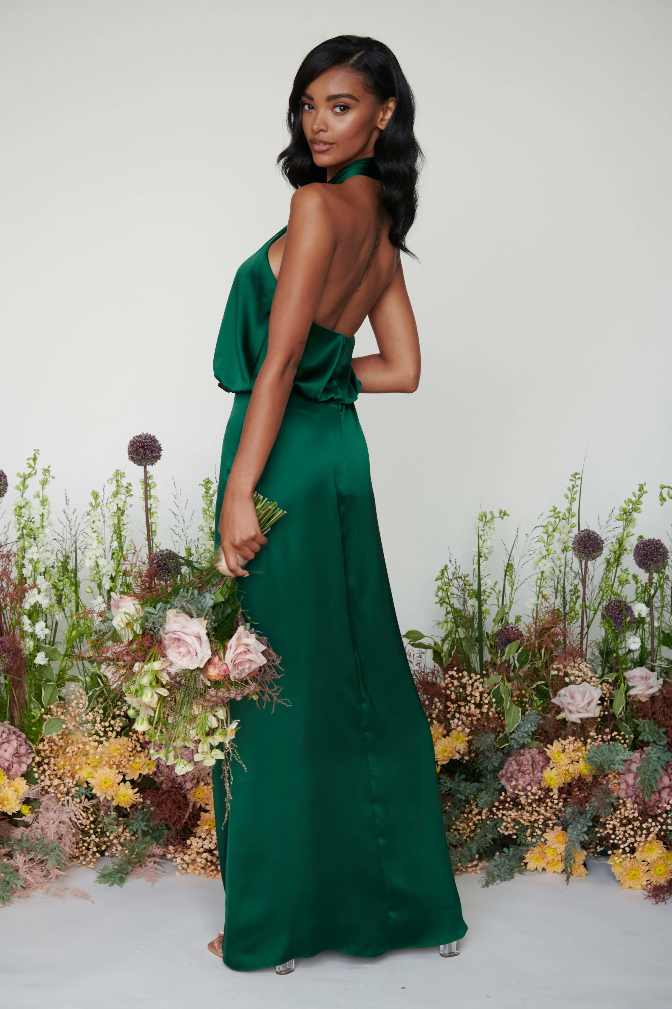 Sammie Recycled Maxi Bridesmaid Dress - Matte Emerald - Image 2