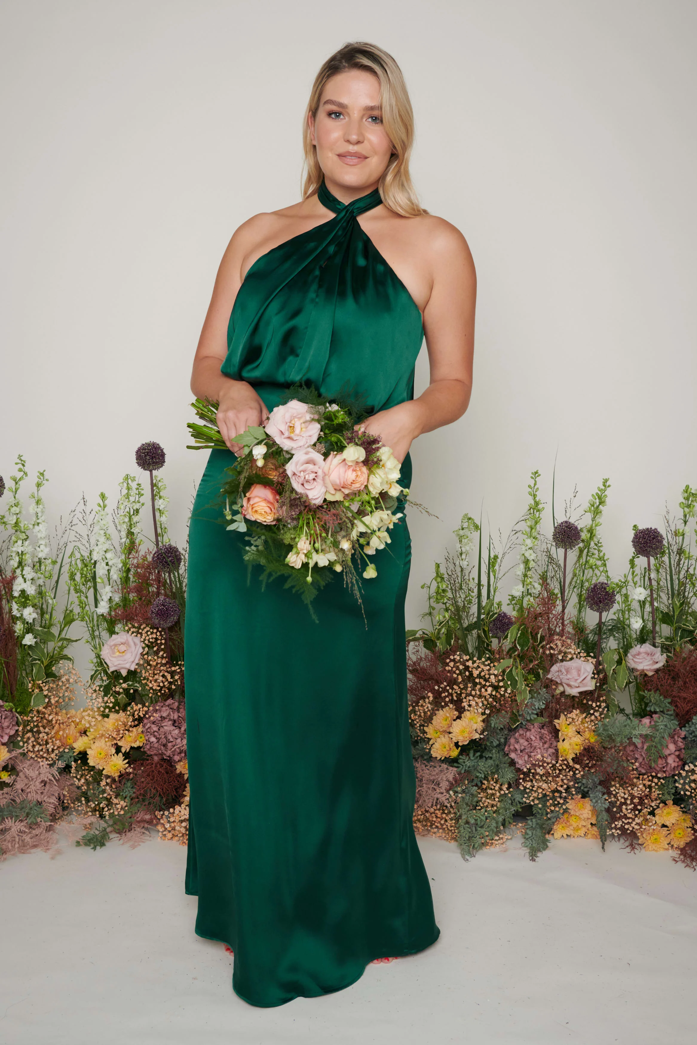 Sammie Recycled Maxi Bridesmaid Dress - Matte Emerald - Image 4