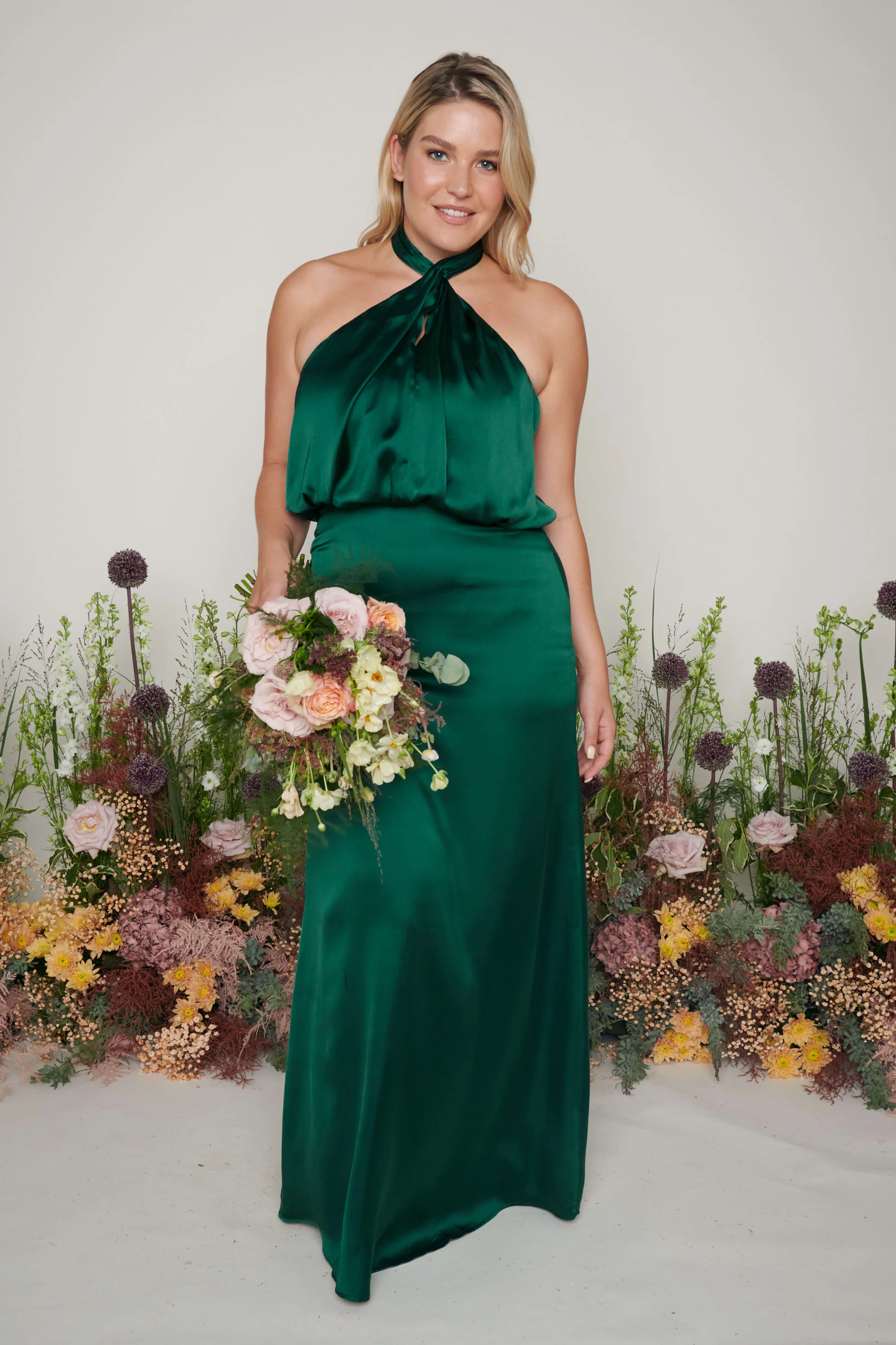 Sammie Recycled Maxi Bridesmaid Dress - Matte Emerald - Image 5