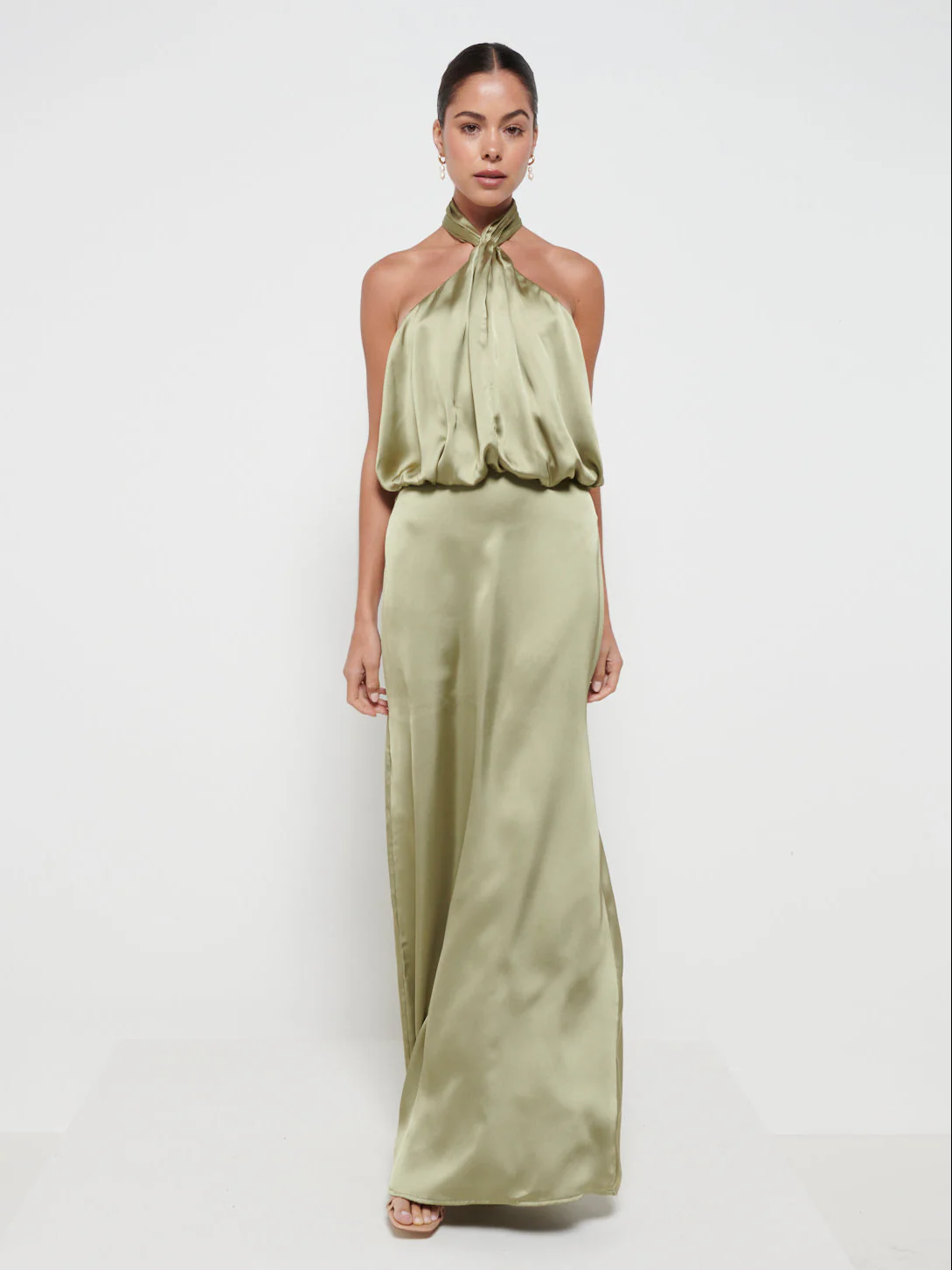 Sammie Recycled Maxi Bridesmaid Dress - Matte Olive - Image 4