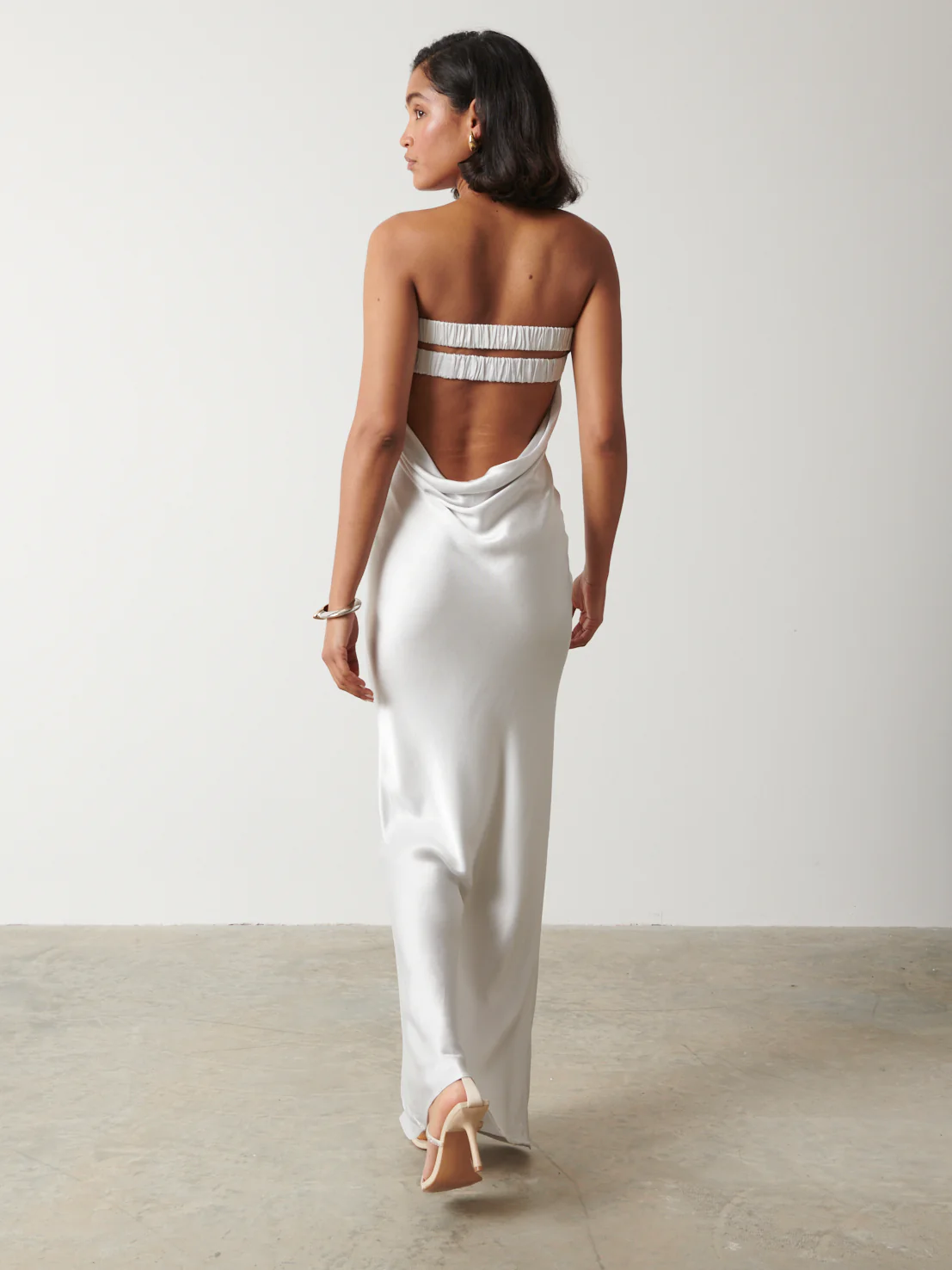 Sasha Metallic Maxi Dress - Metallic Silver - Image 5