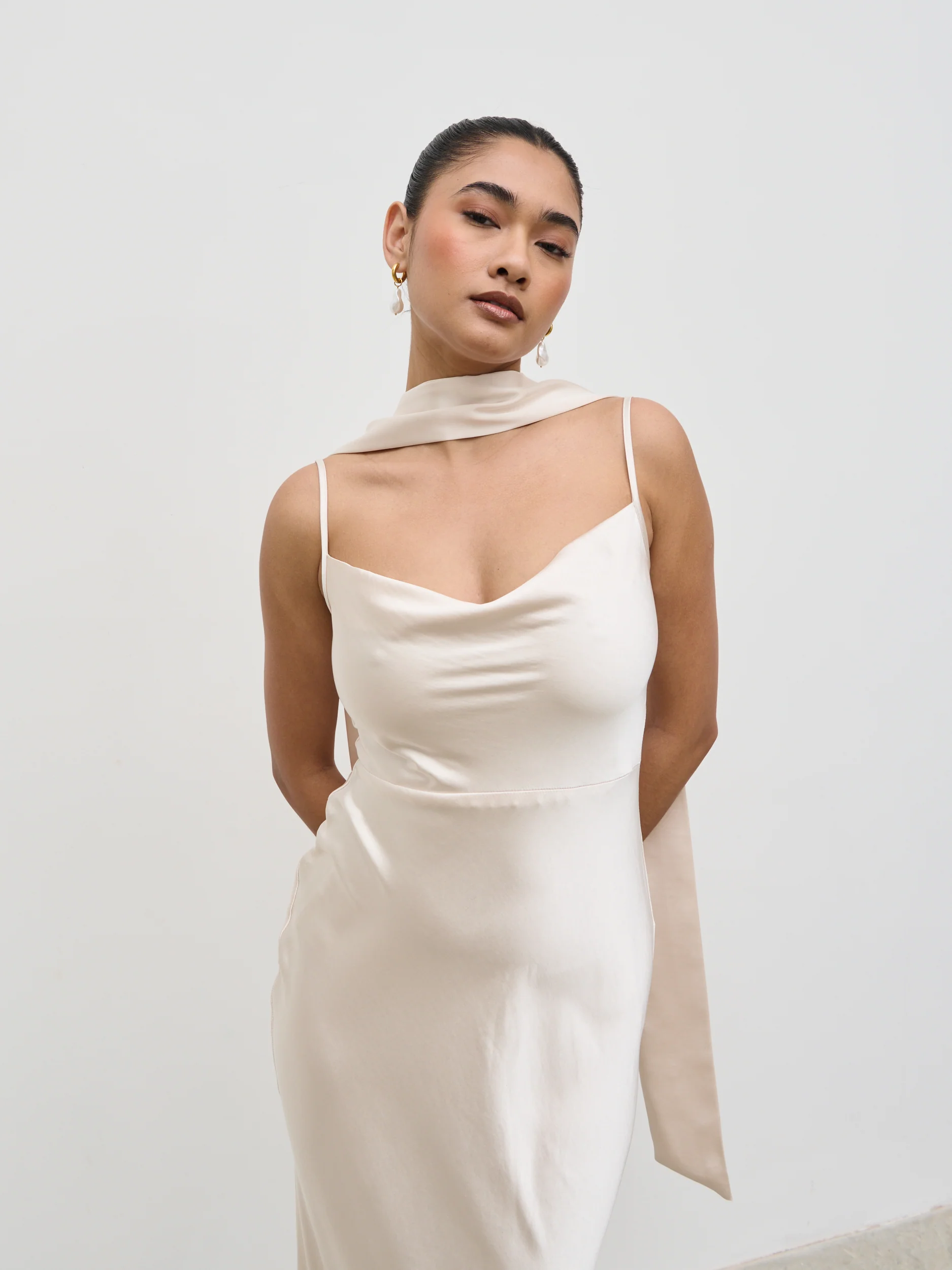 Satin Sash - Champagne