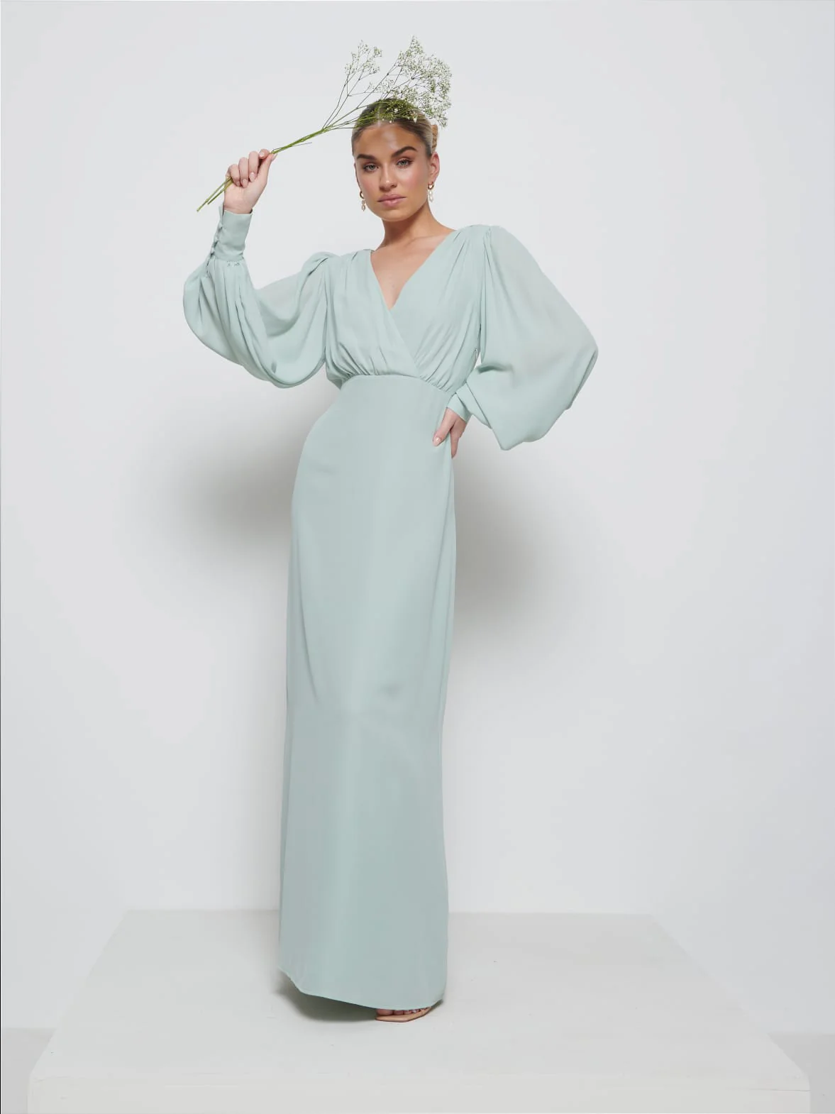 Sienna Chiffon Bridesmaid Dress - Sage
