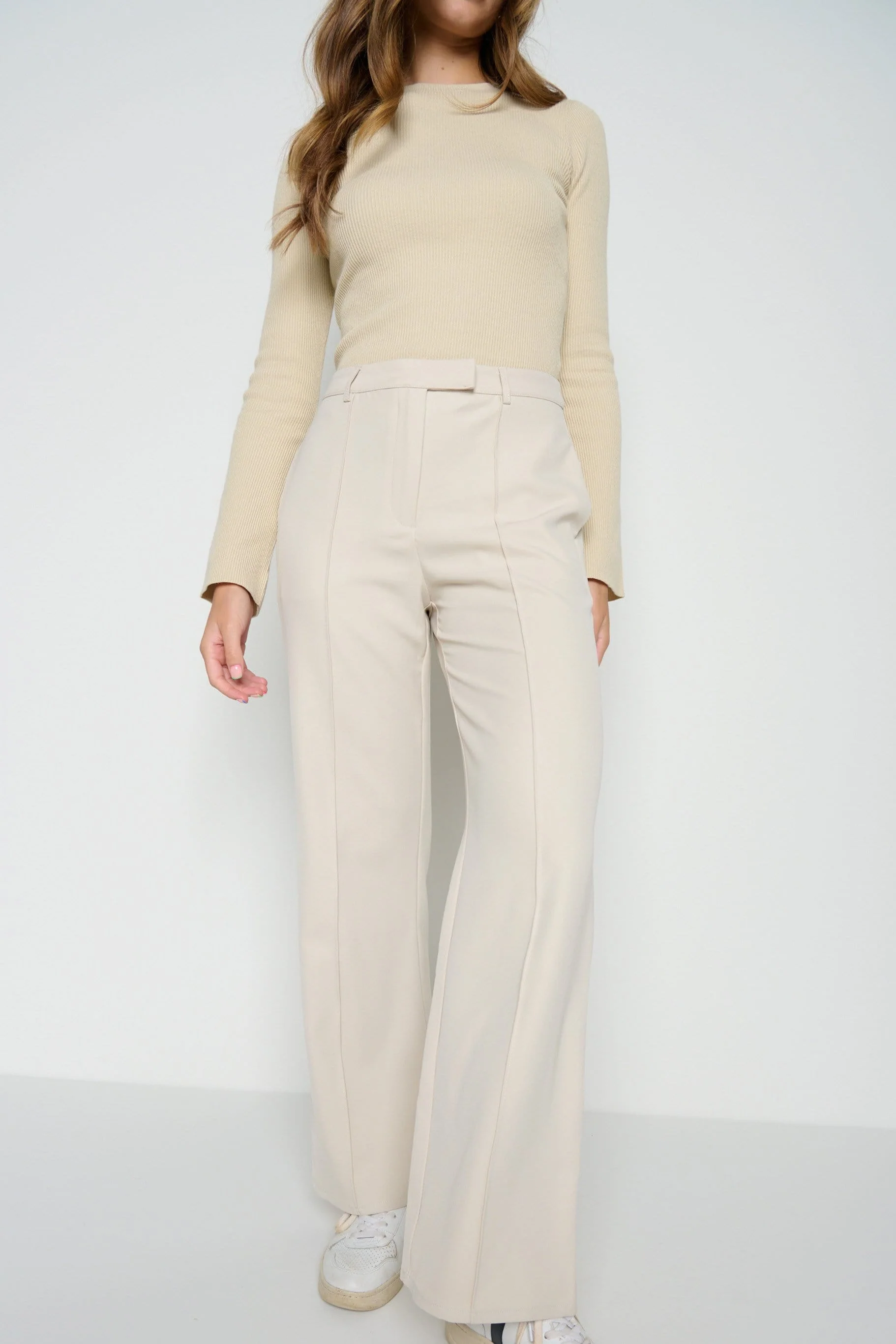 Sky Straight Leg Trousers - Stone - Image 3
