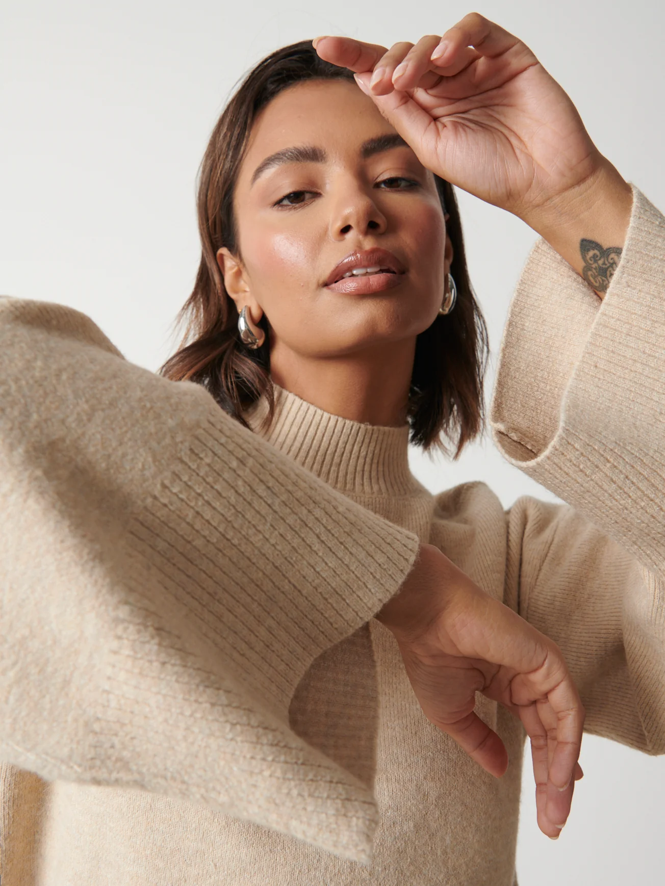 Sloane Kimono Sleeve Jumper - Oatmeal - Image 2