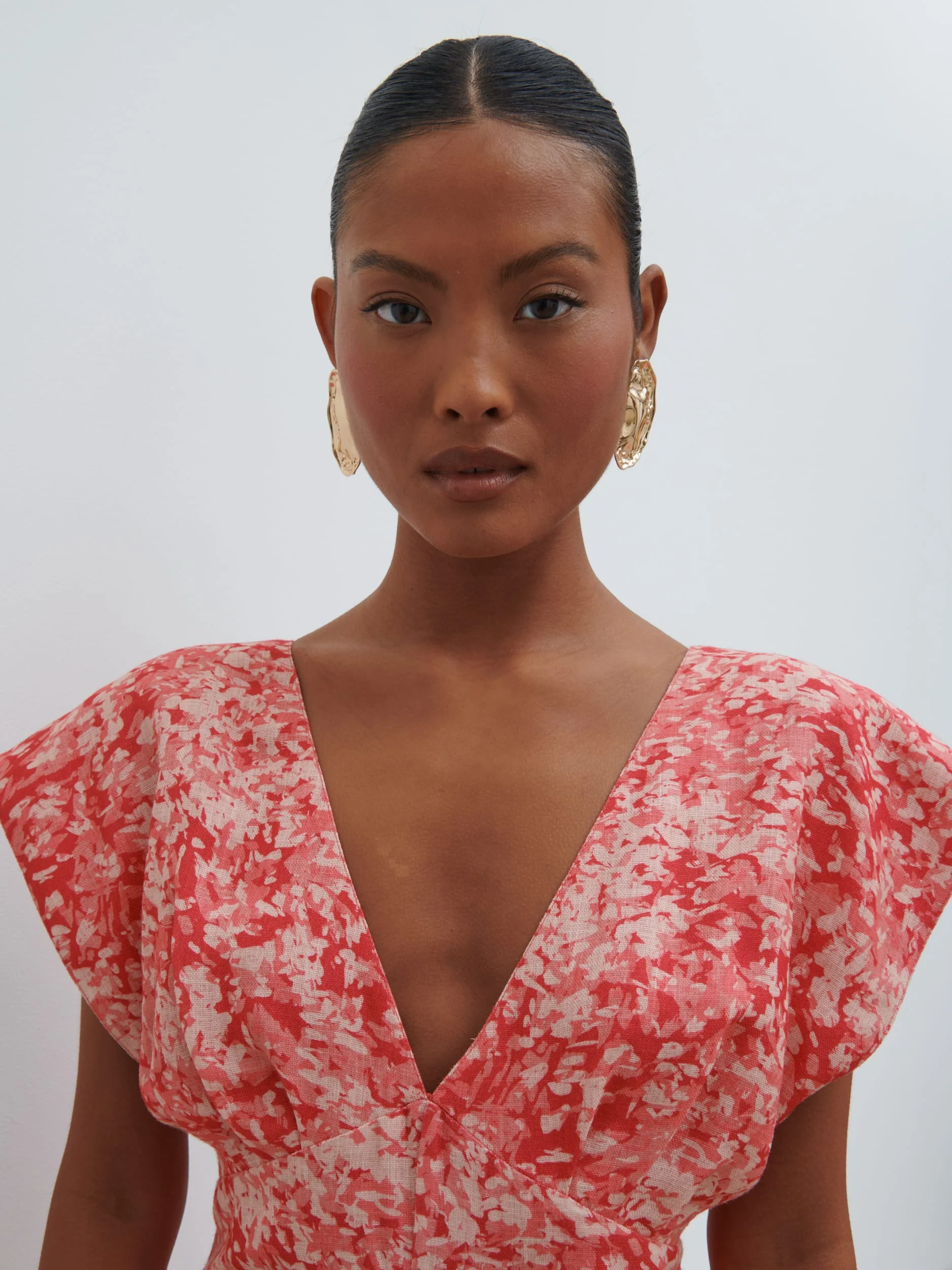 Tamsin Ruffle Dress - Pink Multi Abstract Print - Image 3