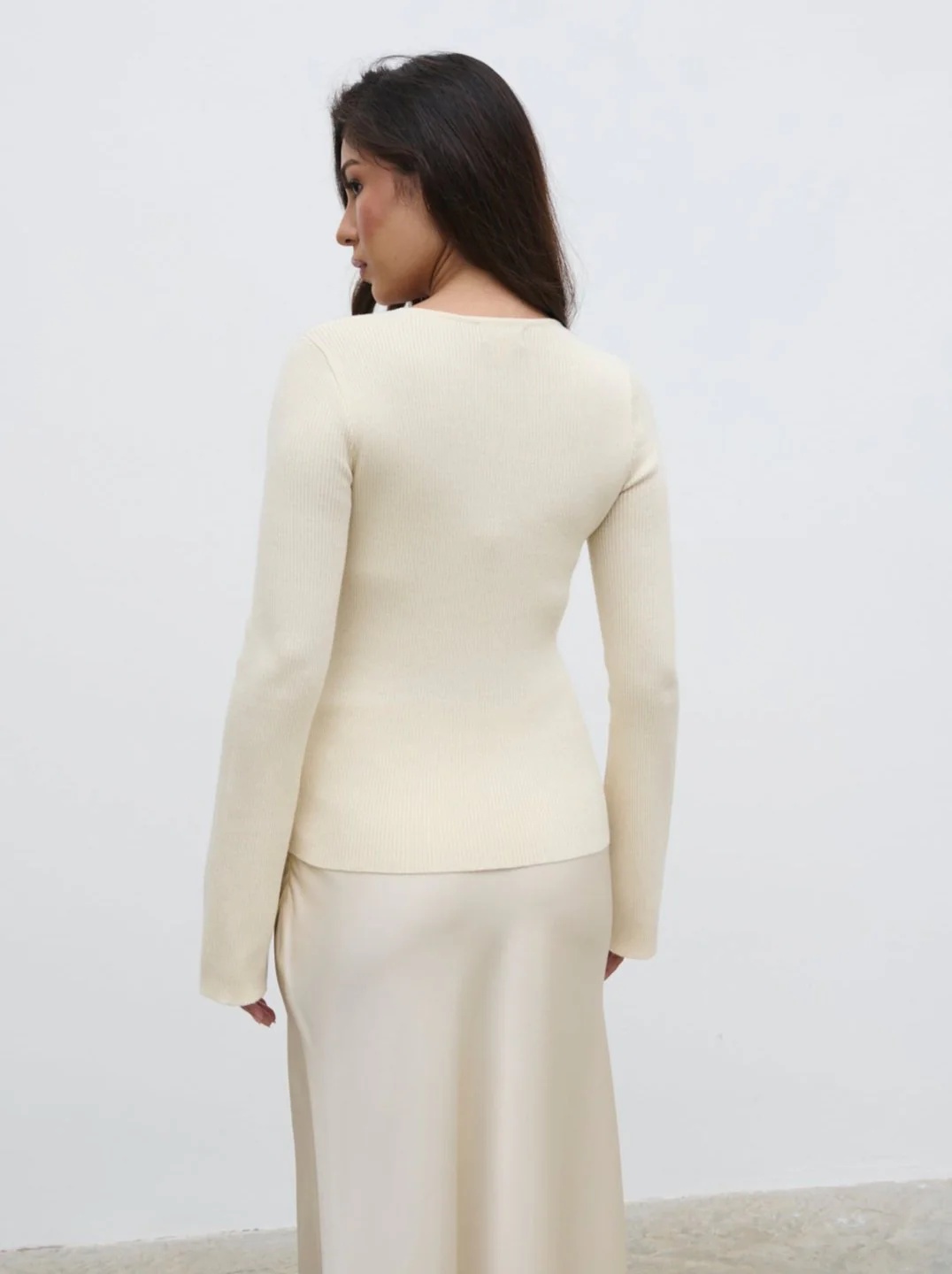 Tia Knit Cardigan - Cream - Image 5
