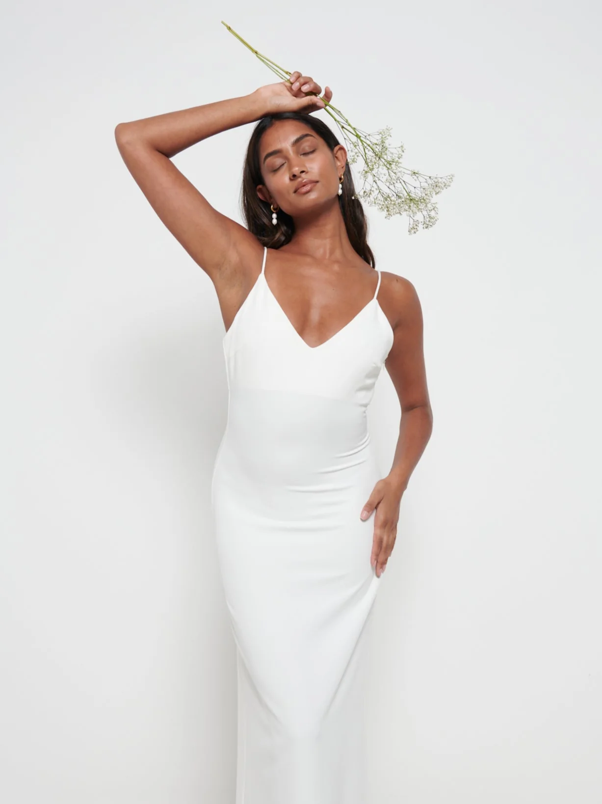 Tillie V-Neck Maxi Bridesmaid Dress - Ivory - Image 2