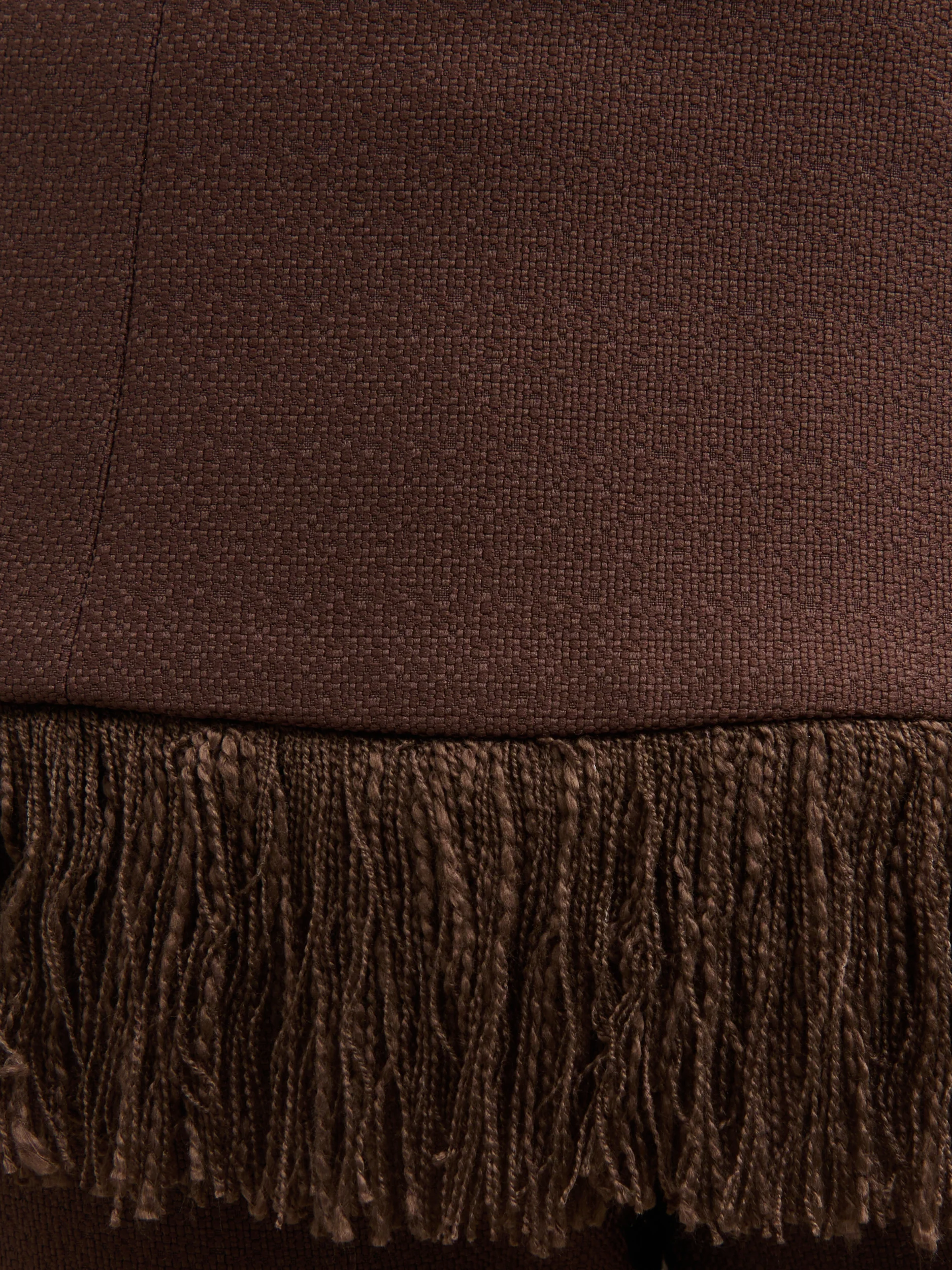Verona Fringed Tweed Top - Brown - Image 3