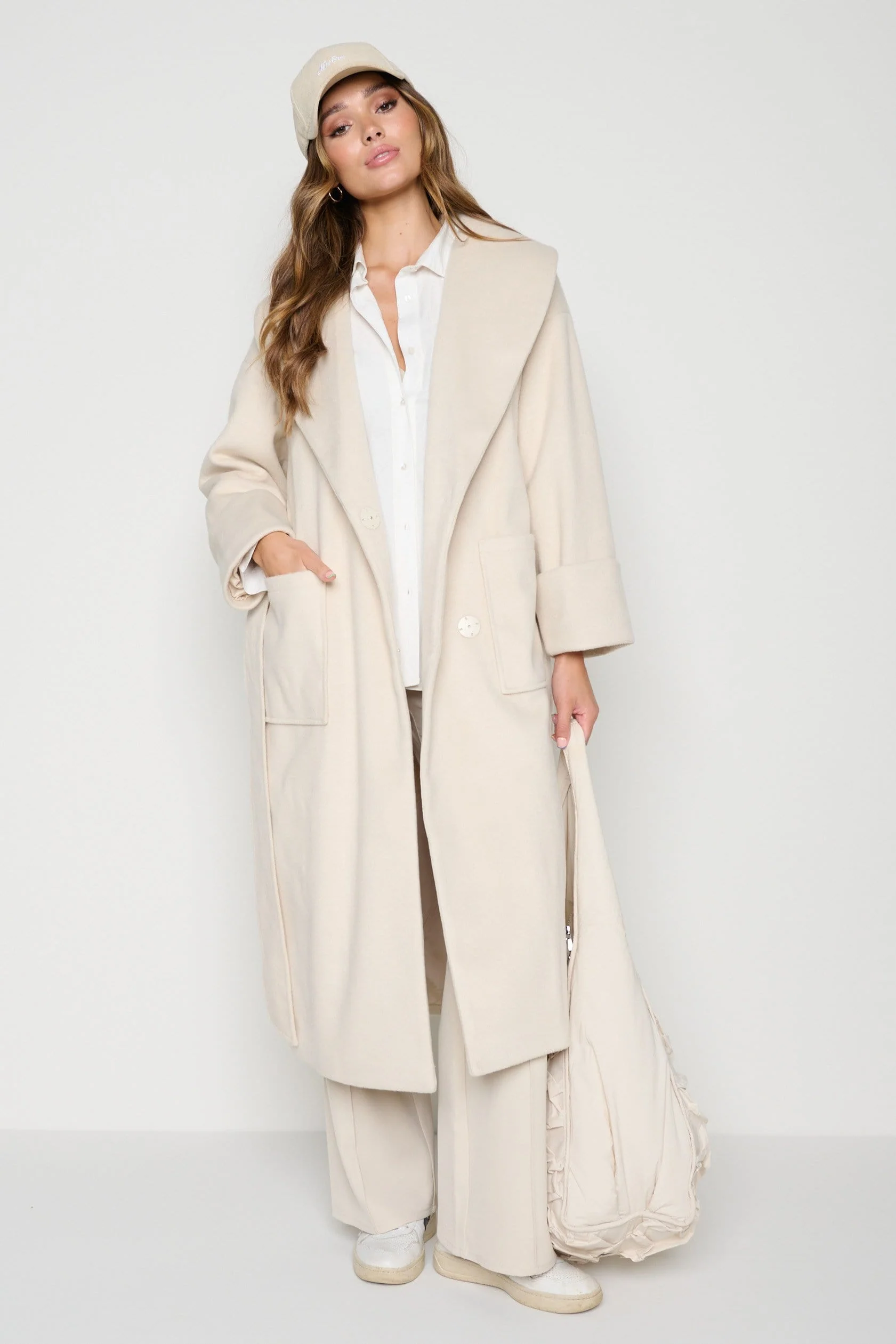 Verona Wrap Coat - Cream - Image 2
