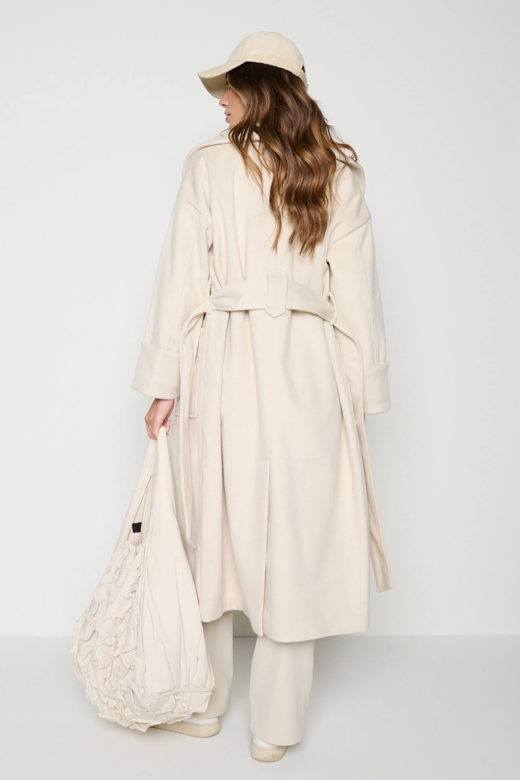 Verona Wrap Coat - Cream - Image 3