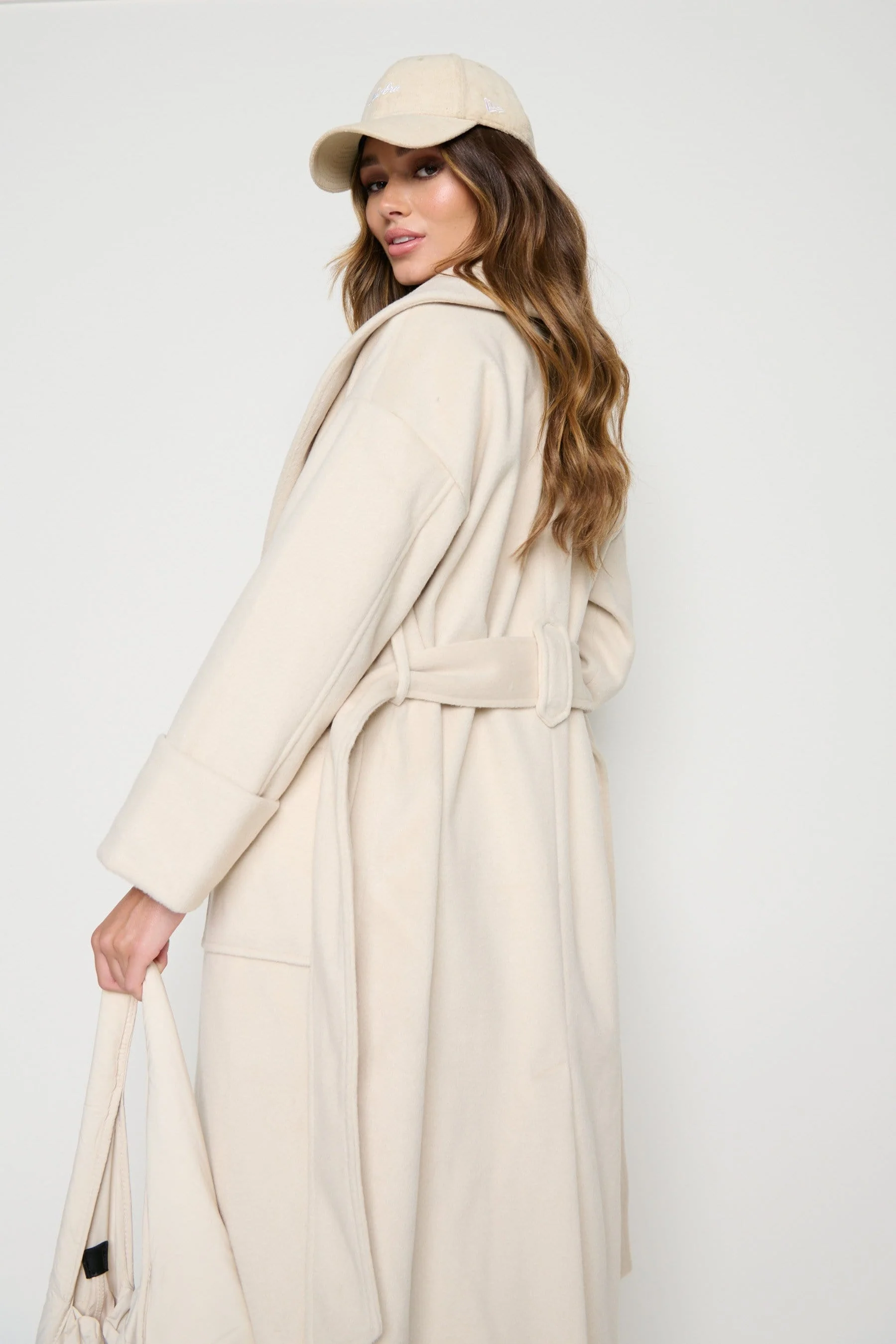 Verona Wrap Coat - Cream - Image 4