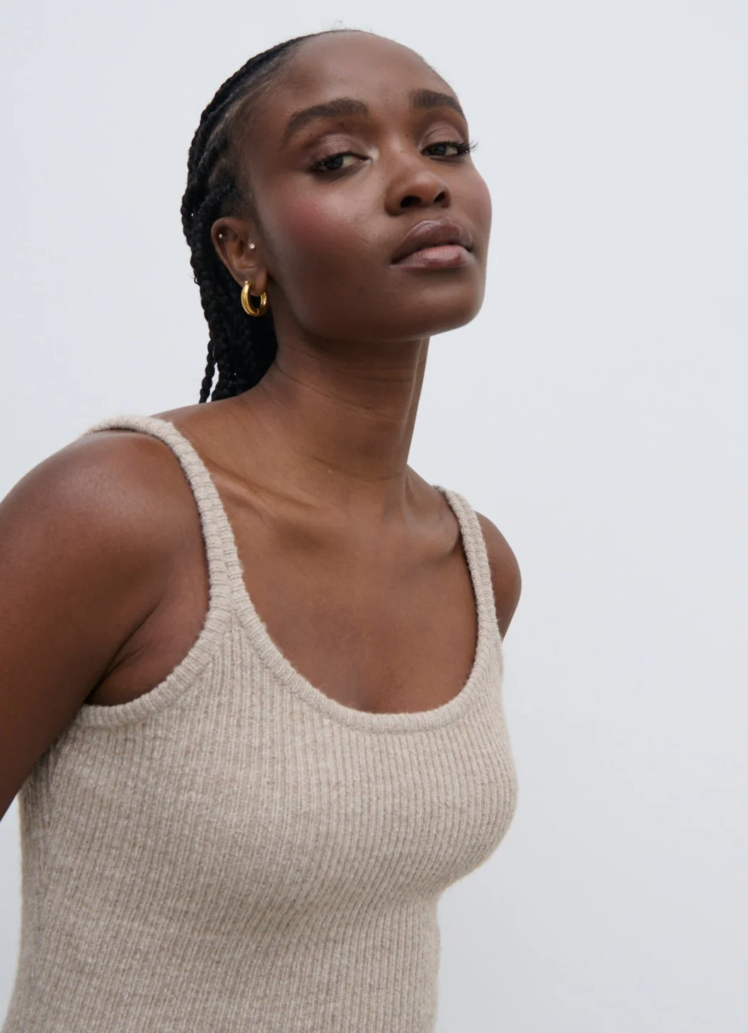 Winnie Strappy Knit Dress - Beige - Image 2