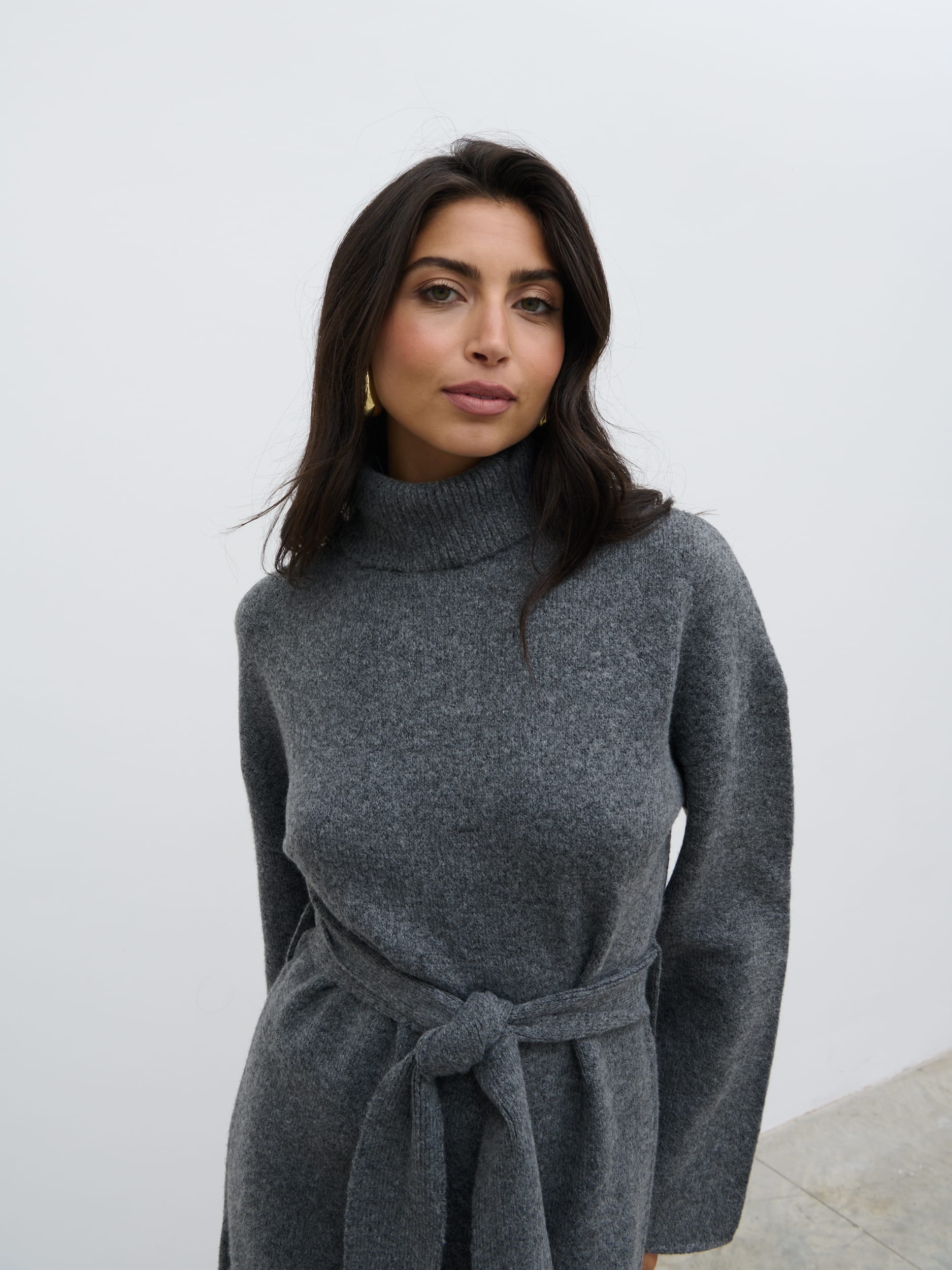 Wrenley Midaxi Knit Dress - Charcoal - Image 3