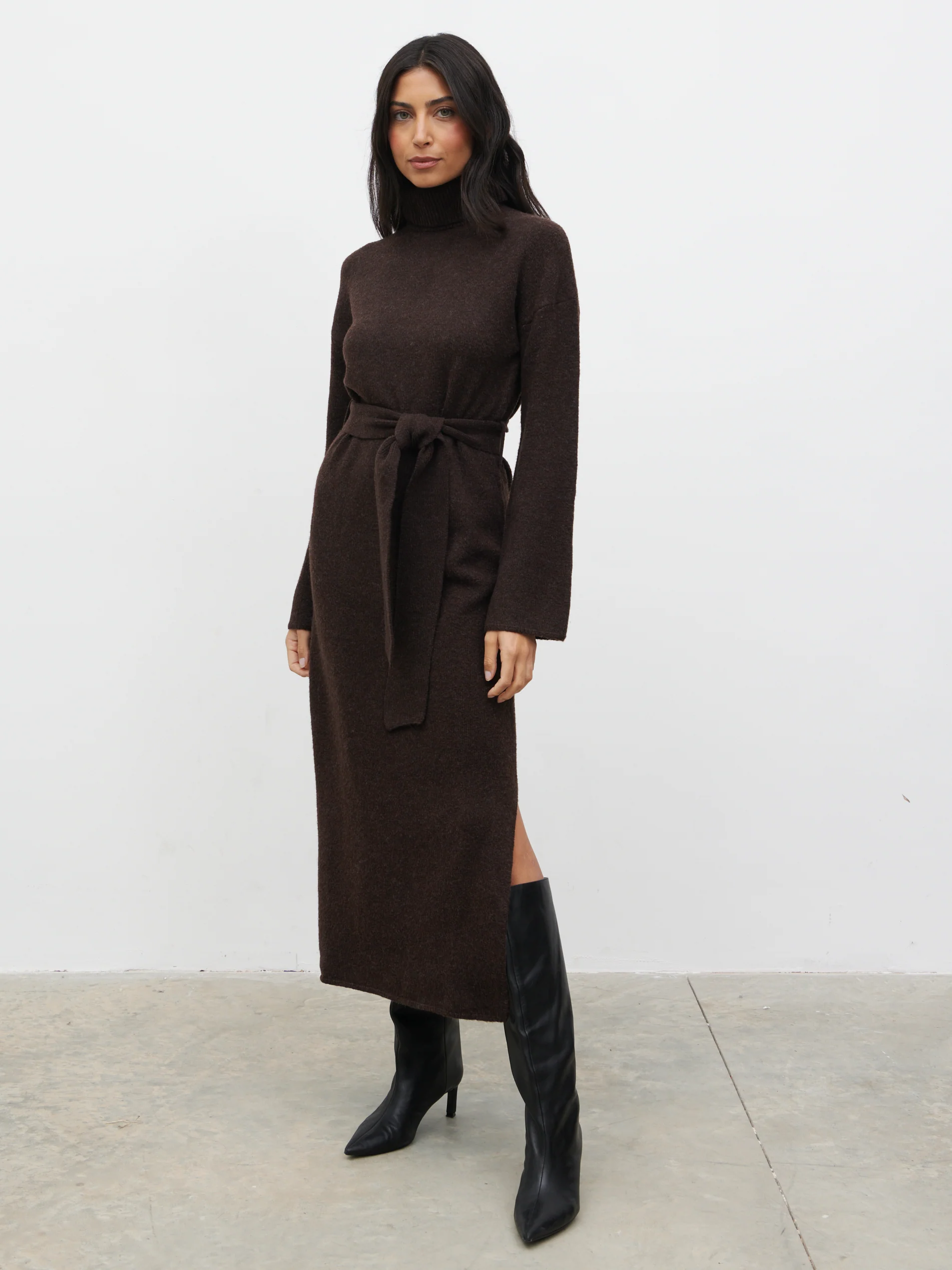 Wrenley Midaxi Knit Dress - Chocolate