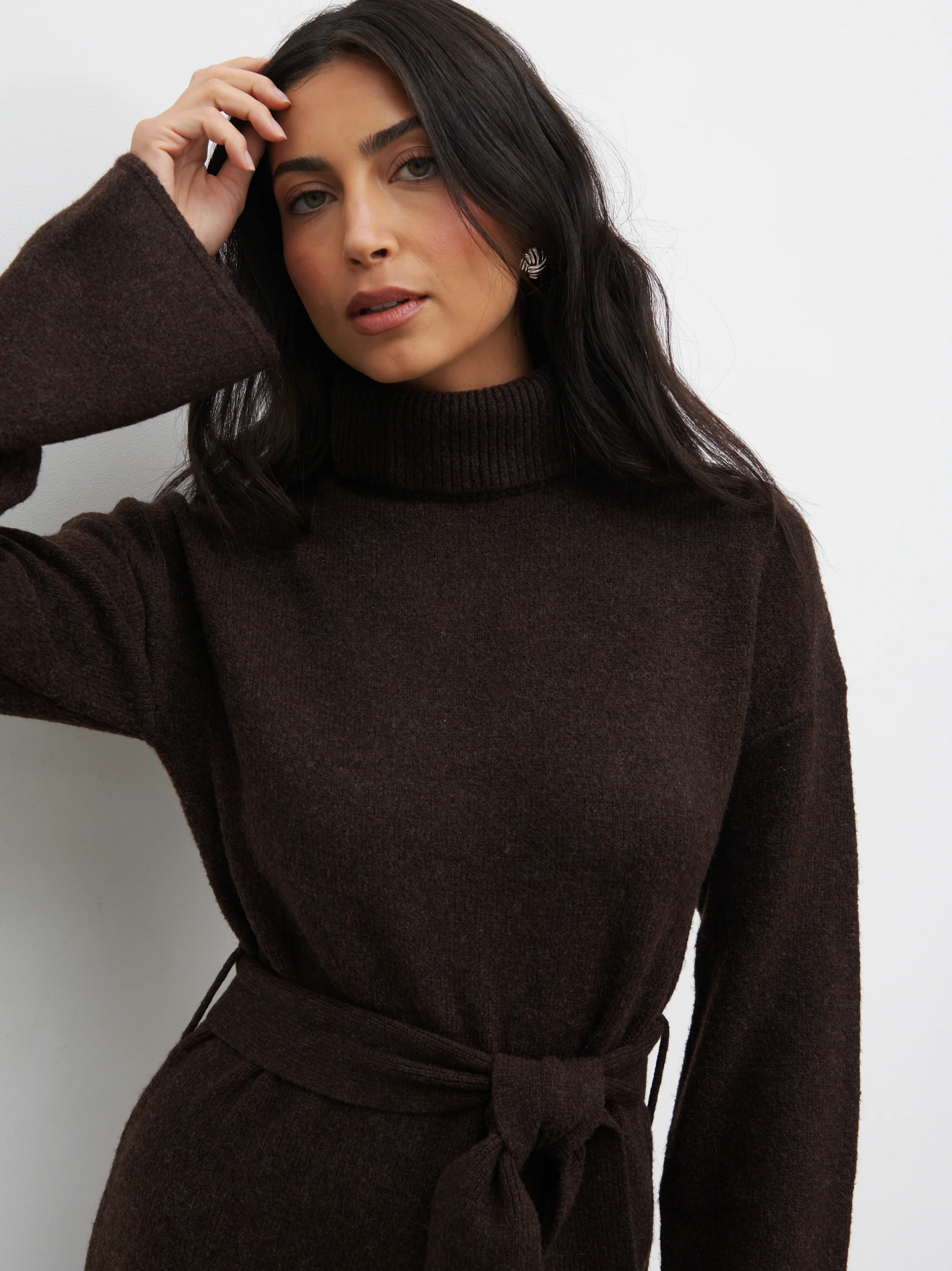 Wrenley Midaxi Knit Dress - Chocolate - Image 2