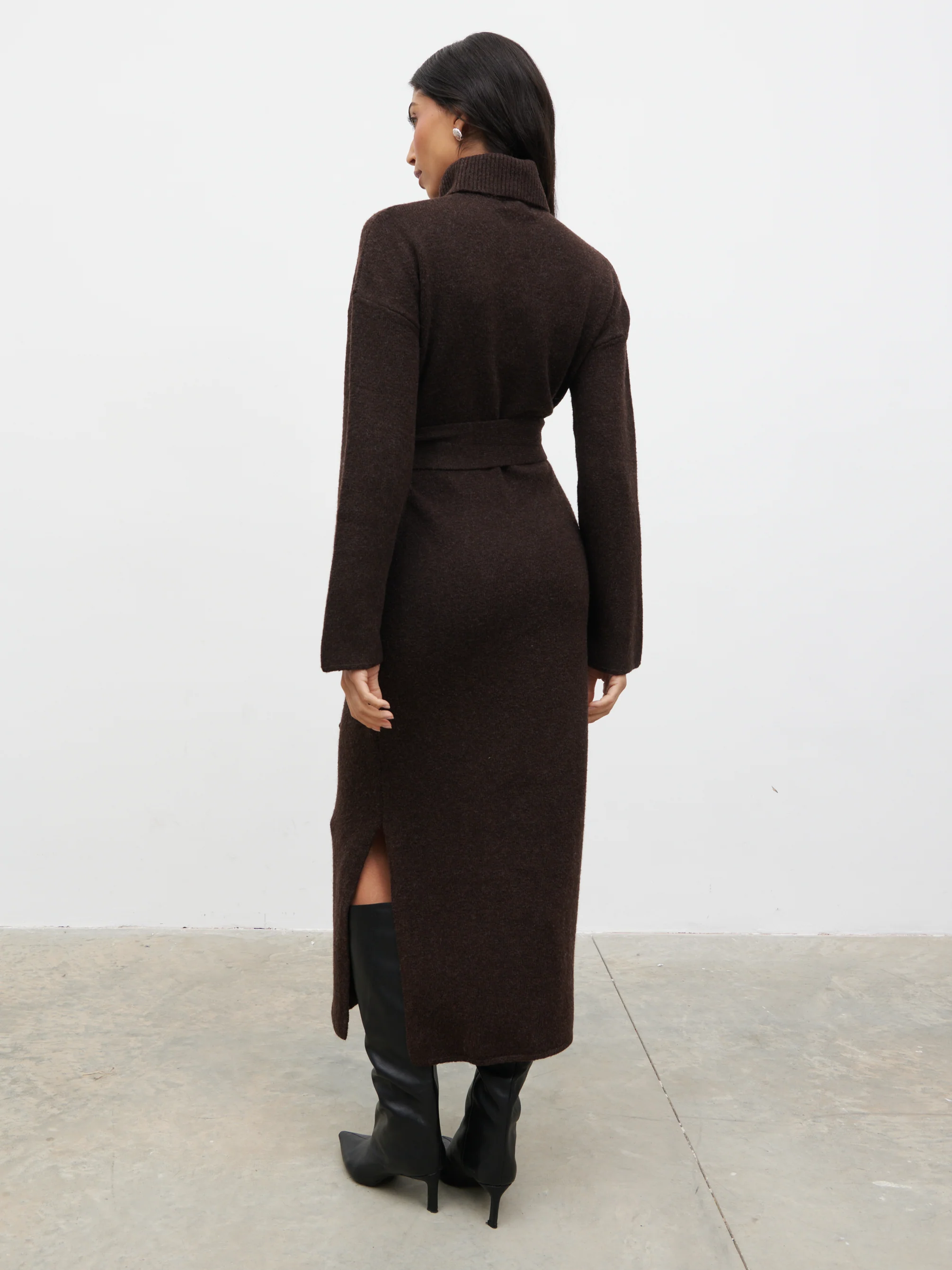 Wrenley Midaxi Knit Dress - Chocolate - Image 6