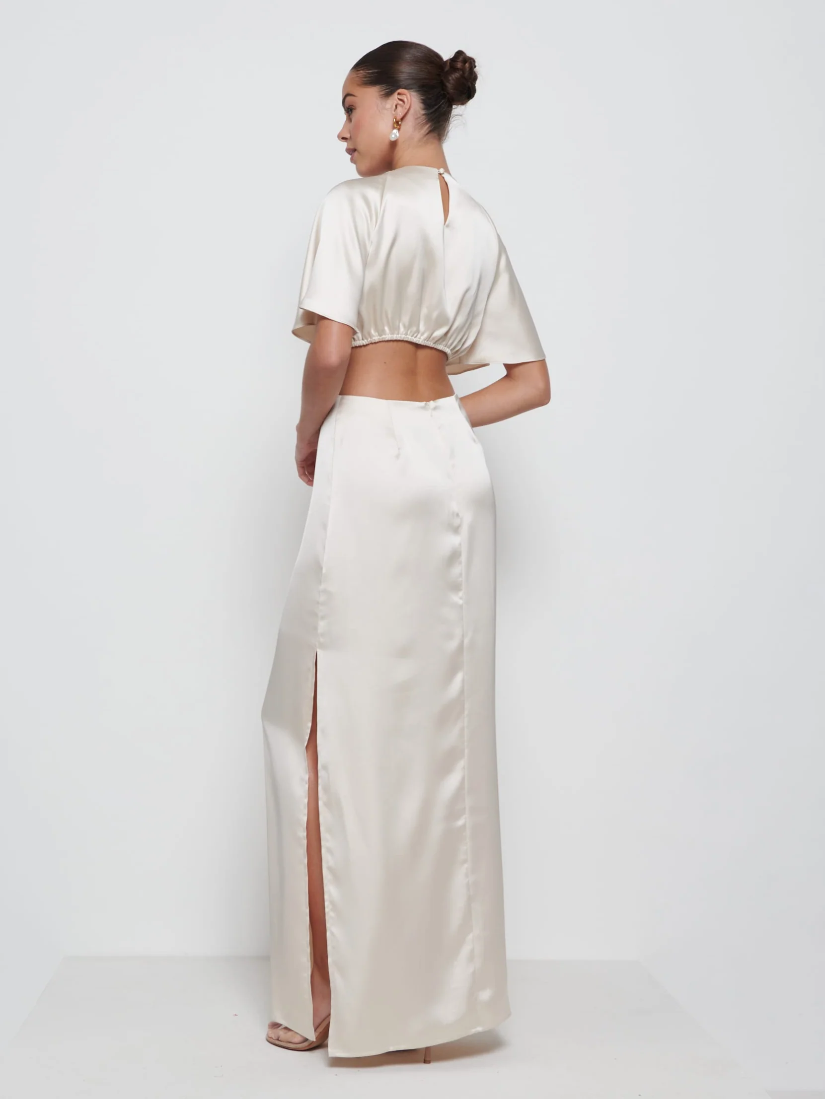 Zara Twist Knot Bridesmaid Dress - Champagne - Image 2